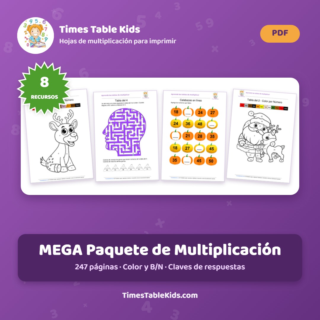 MEGA Paquete de Multiplicación en Español: 8 recursos en PDF